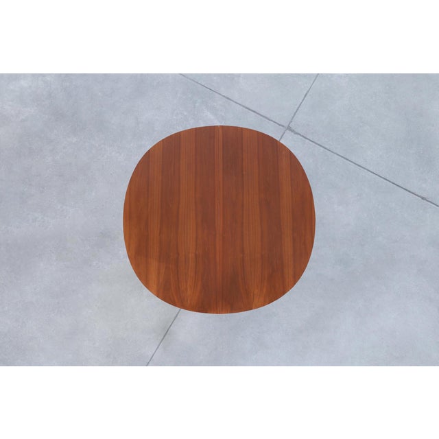Mid-Century Extendable Round Walnut Dining Table by Kipp Stewart for Drexel For Sale - Image 13 of 15