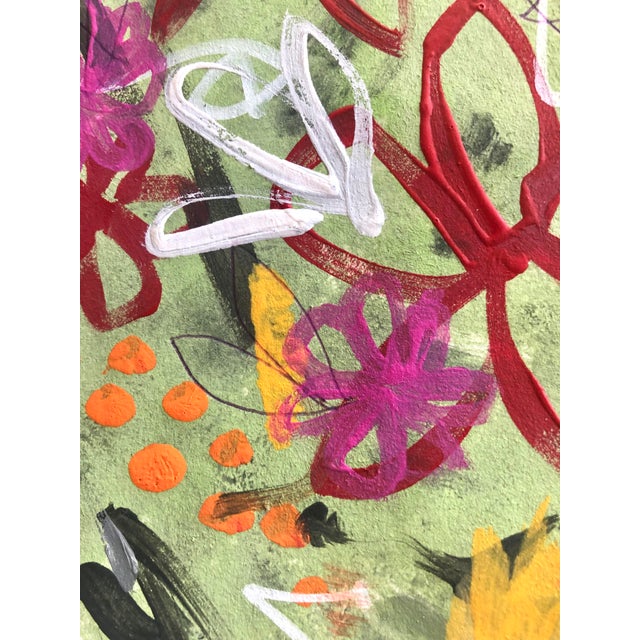 A completely unique and original floral artwork on paper. About the joy and beauty of a flower garden. Photographed in...