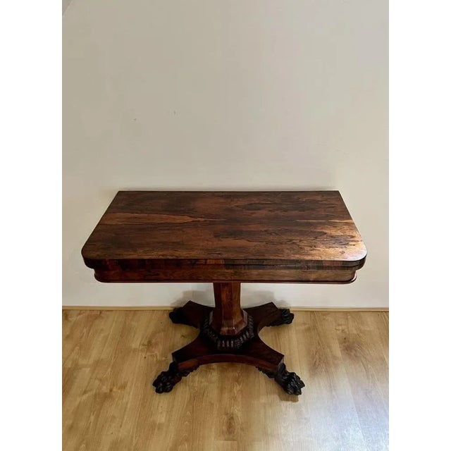 Antique William IV Rosewood Card Table, 1830s For Sale - Image 10 of 13