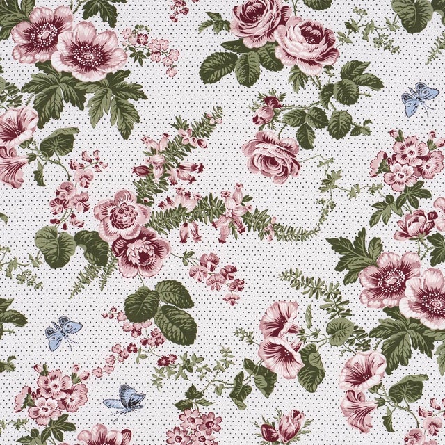 SAMPLE - Schumacher X Rita Konig Sibyl Chintz Fabric In Rose For Sale