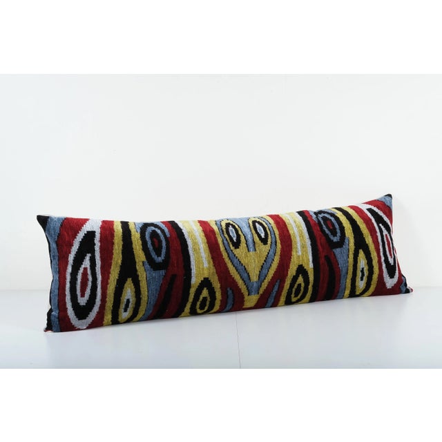 Decorative Throw Velvet Ikat Pillow -Luxurious cushion cover of handloomed ikat fabric -Insert is NOT included -Color:...