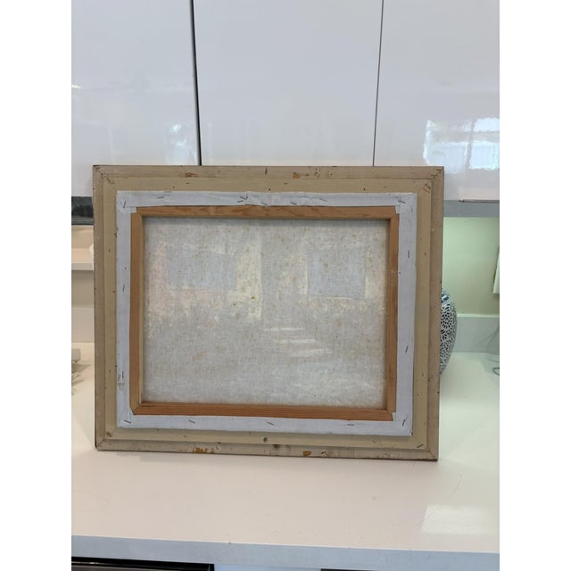 Vintage Framed Cottage Garden Entry Oil Painting With Gold Bamboo Frame For Sale - Image 10 of 10