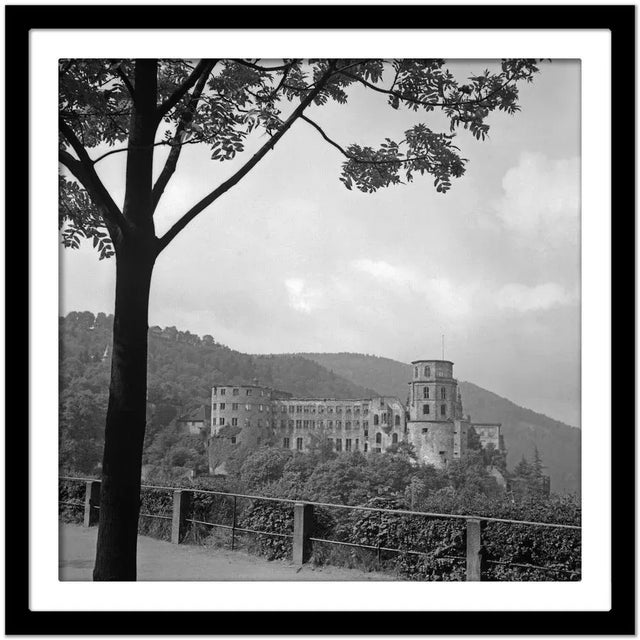 Grosse Scheffelterrasse Terrace to Castle, Heidelberg Germany 1938, Printed 2021 For Sale - Image 4 of 5