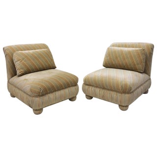 Milo Baughman Matching Slipper Chairs - A Pair For Sale