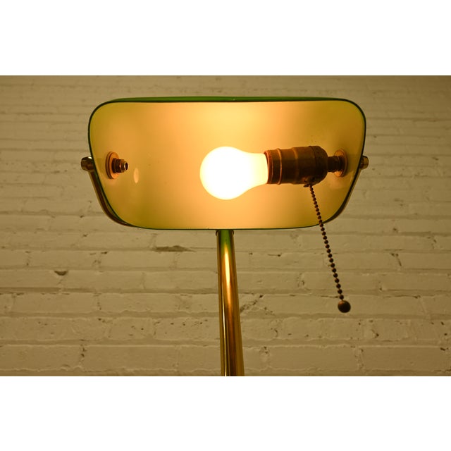 Vintage Art Deco Brass Banker's Desk Lamp For Sale In South Bend - Image 6 of 10