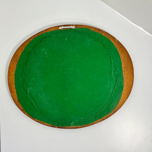 Mid-Century Boho Chic Folk Art Biomorphic Oval Pine Wall Mirror For Sale - Image 15 of 15