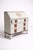 A charming antique painted bureau desk finished in a distressed shabby chic style, featuring a classic fall-front writing...