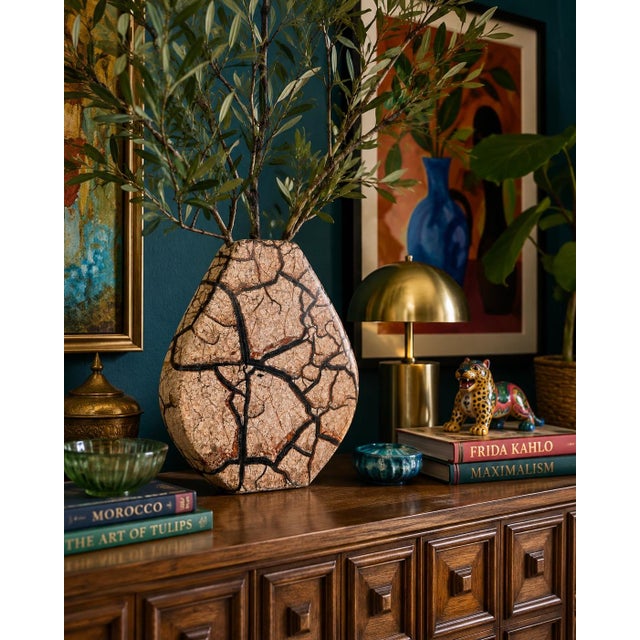 Make a bold sculptural statement with this vintage Haeger art pottery vase, featuring an exceptional organic glaze that...