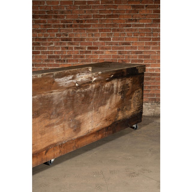 Early 20th Century Monumental Industrial Shop Workbench Cabinet With Labeled Drawers For Sale - Image 10 of 18