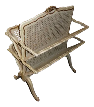 Vintage Italian Louis 16th Style Woven Cane Magazine Rack