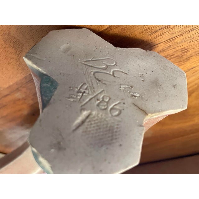 1980s Ceramic Vase Three-Stem Sculptural Avant-Garde Hand Thrown For Sale - Image 5 of 8