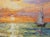 Original oil landscape by Sean Wu, Beach Sunset