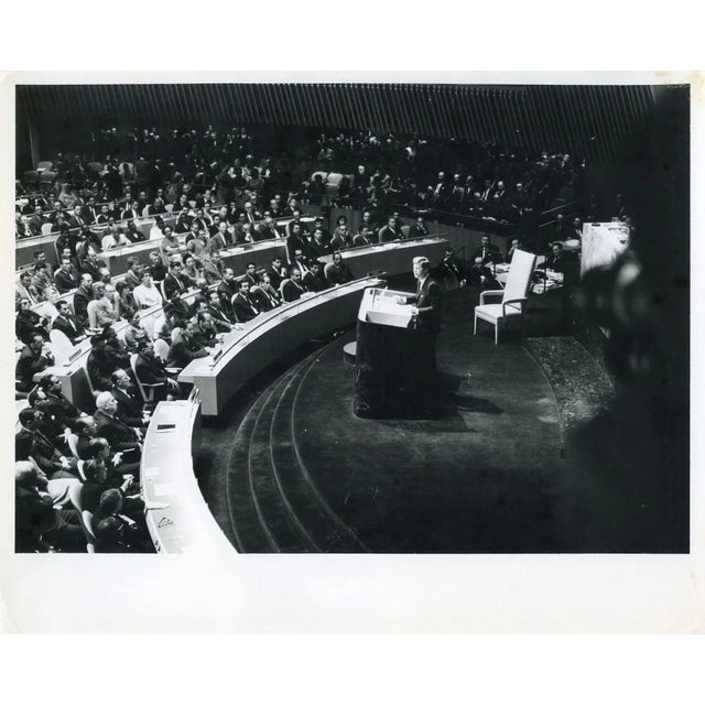 John Fitzgerald Kennedy at the meeting of the UN- Original Vintage Photo - 1960s 1960s For Sale