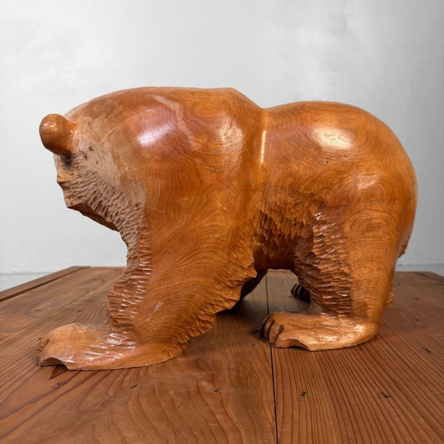 Hand-Carved Ainu Wooden Bear from Hokkaido, 1970s For Sale - Image 11 of 14