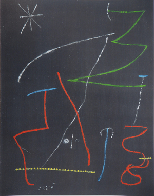 Joan Miro, Bird in the Night, Lithograph