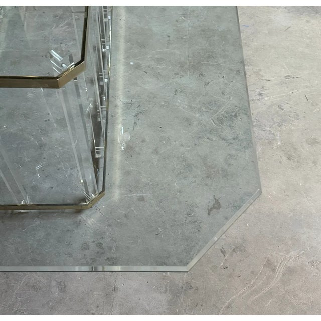 Glass 1970s Lucite Hollywood Regency Style Dining Table For Sale - Image 7 of 11