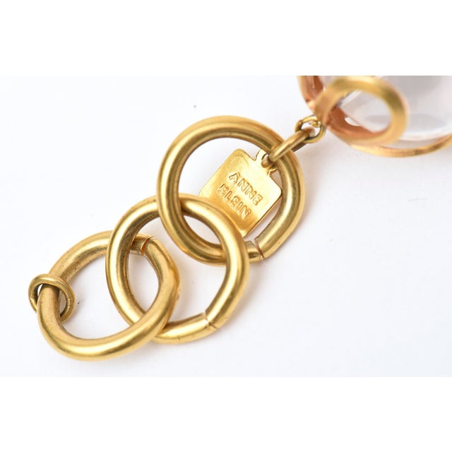 Vintage Anne Klein Lucite and Gold Filled Loop Ball Necklace, 1980's For Sale - Image 9 of 9
