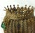 1910s Small Victorian Bejeweled Pierced Brass Goblet-Shaped Stand and Shade For Sale - Image 9 of 9
