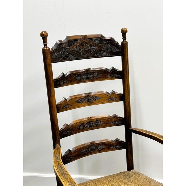 19th Century Handcrafted and Carved Ladder Back Chair, 1840s For Sale - Image 6 of 12