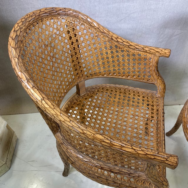 Pair of Stunning Regency Styled Carved Wood Chair 1960s For Sale - Image 6 of 12