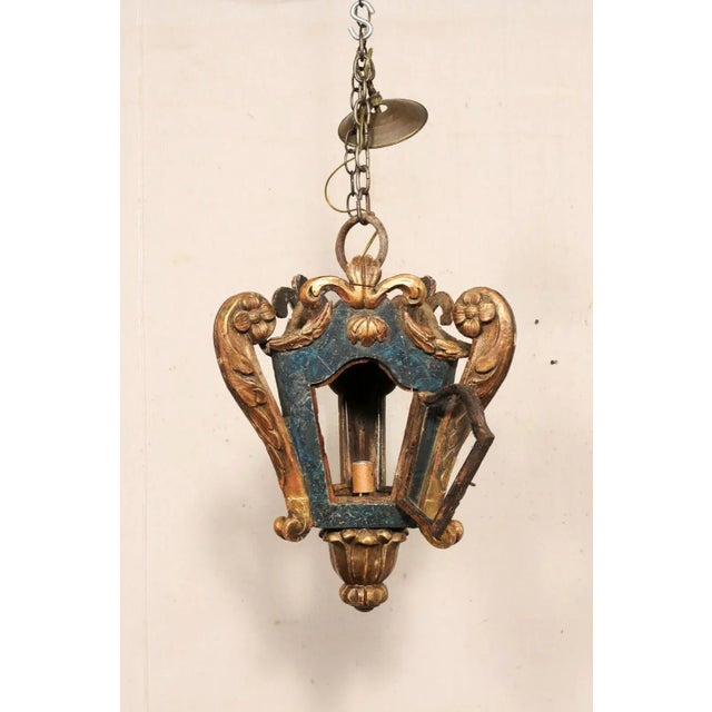 19th Century Italian Hanging Wood-carved Lantern For Sale In Atlanta - Image 6 of 11
