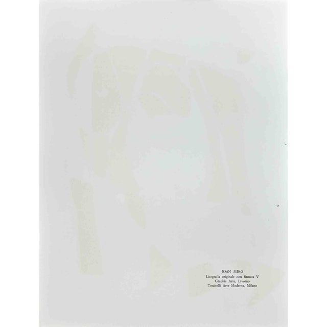 "miró lithographe ii - plate v" is an original lithograph realized by joan miró in 1975. It comes from the set of 11...