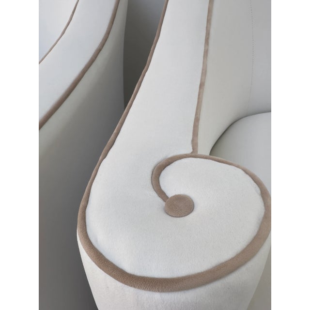 1980s Casa Bique High-Fashion Scroll Chairs Pair For Sale - Image 14 of 17
