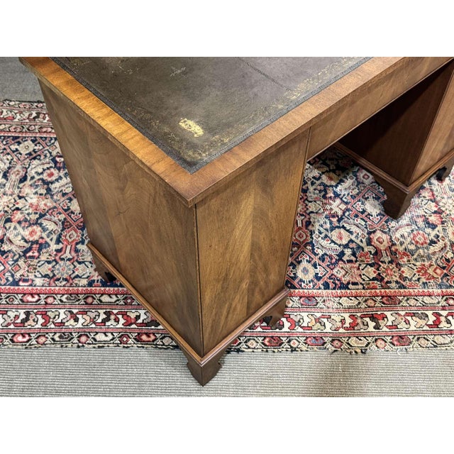 English Desk in Mahogany with a Leather Top, 1950s For Sale - Image 9 of 16
