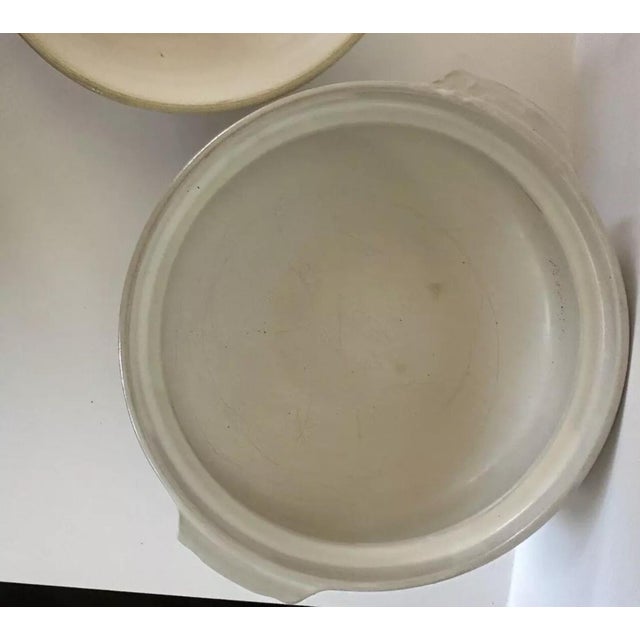Ceramic Mid Century Japanese Ceramic Donabe Cooking Vessel Casserole Stoneware Lidded Pot Vintage For Sale - Image 7 of 12