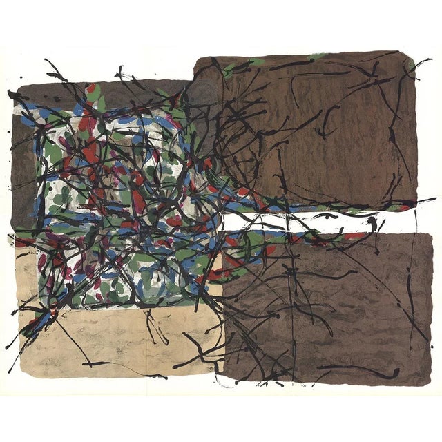 1966 Jean-Paul Riopelle 'Composition VIII-160' Abstract Brown France Lithograph For Sale - Image 4 of 4