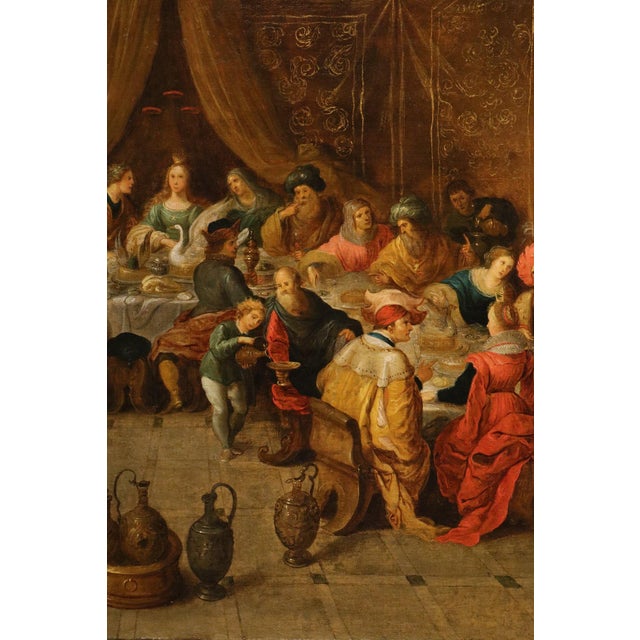 After Frans Francken II, The Wedding at Cana, 17th Century, Oil Painting on Canvas, Framed For Sale - Image 10 of 15