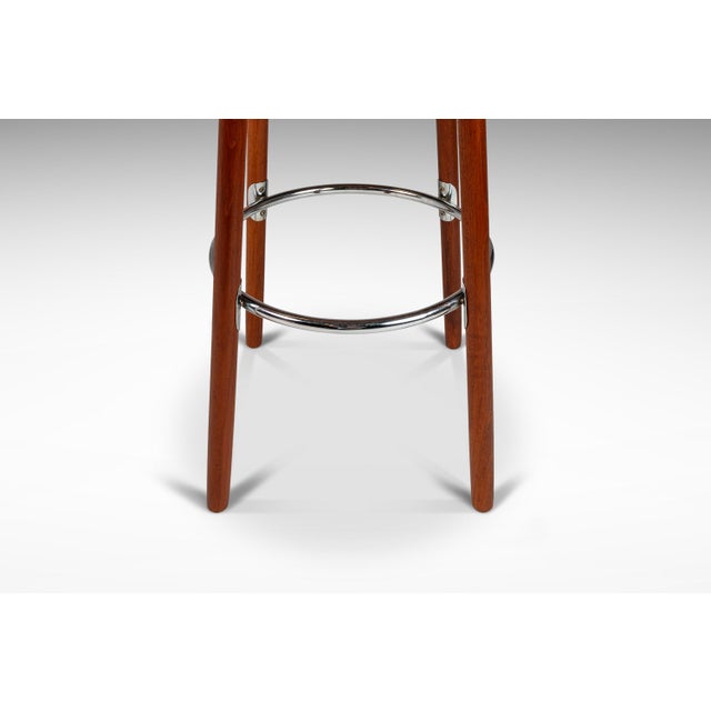 Set of Two (2) Danish Modern Barstools in Solid Teak & Leather by Hugo Frandsen for Spøttrup Mobler, Denmark, C. 1960's For Sale - Image 9 of 17