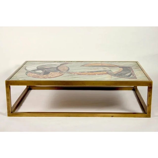 Fine Modern Coffee Table, Composition with Precious Colored Marbles; "Marino Cipollino" "Broccitello di Spagna" "Ancient...