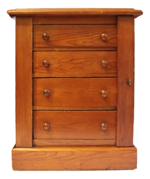 Circa 1880s English Miniature or Child's Wellington Chest of Drawers