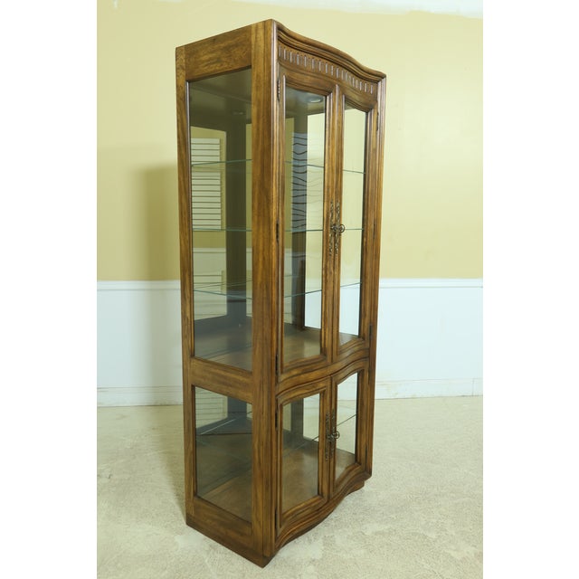 Pair Drexel Curved Glass 4 Door Curio Chairish