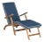 Modern Outdoor Lounge Chair in Natural & Navy For Sale