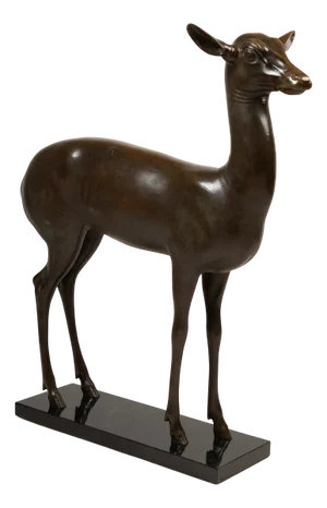 Deer Sculpture, 1800s, Bronze