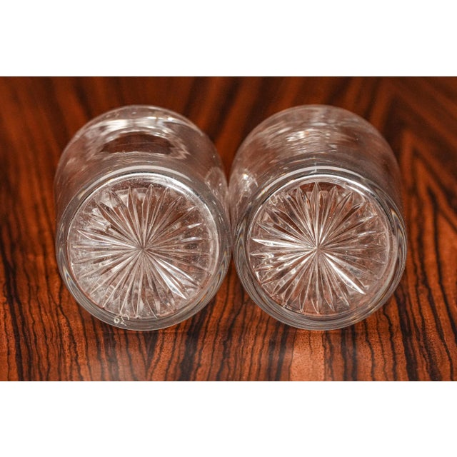 Sophisticated Pair Antique Crystal Perfume Scent Cologne Bottles Sterling Silver Grillwork Sleeves Home Decor For Sale - Image 14 of 14