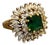Gold-Plated Emerald & Diamond Cocktail Ring For Sale