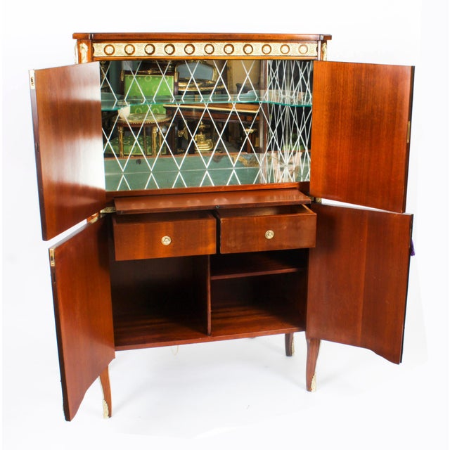 Vintage Meuble Francais Ormolu Mounted Burr Walnut Cocktail Cabinet, 20th Century For Sale - Image 11 of 18
