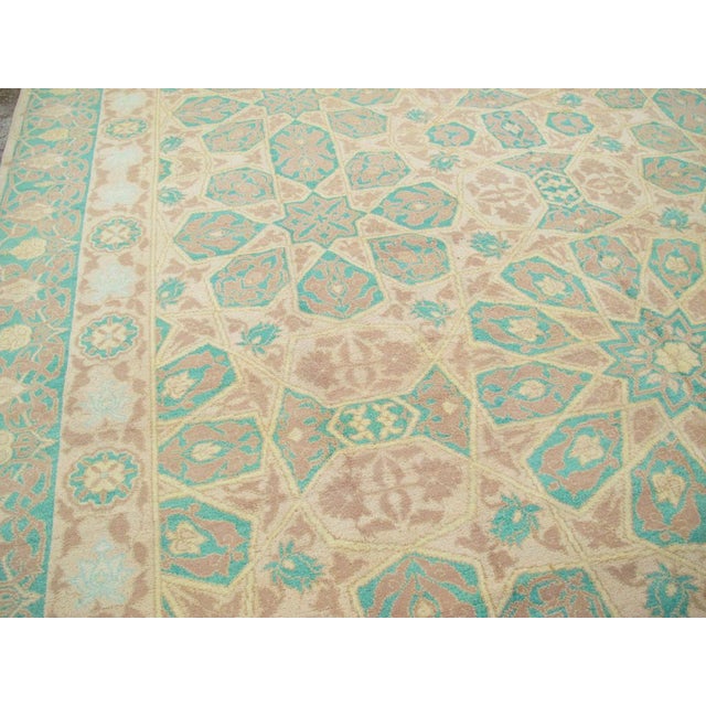 Rustic Galerie Shabab Collection Early 20th Century Indian Cotton Agra Room Size Carpet For Sale - Image 3 of 7