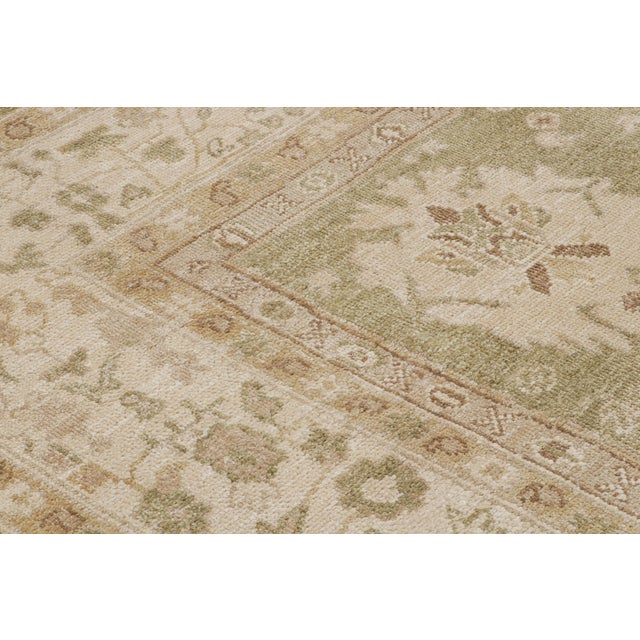 Rug & Kilim Rug & Kilim’s Oushak Style Rug in Chartreuse Green With Geometric Pattern For Sale - Image 4 of 7