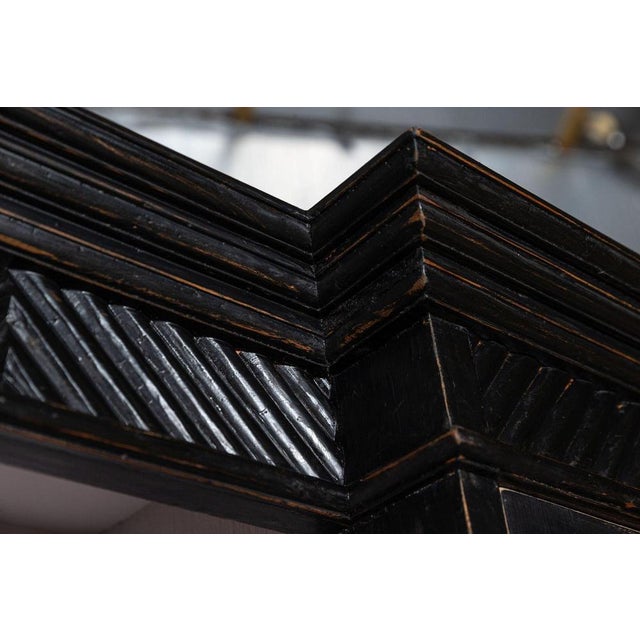 Large English Ebonised and Glazed Pine Breakfront Bookcase For Sale - Image 10 of 17