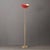 Mid-Century Modern Minimalist Luna Torchiere Floor Lamp 70" H - Mid-Century Modern, Red Gold Shade, Weathered Brass, Dimmable, Bulb Included For Sale - Image 3 of 7