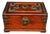 Rosewood Jewelry Box With Brass Mounts & Jade Cabochons – Chinoiserie Decor For Sale