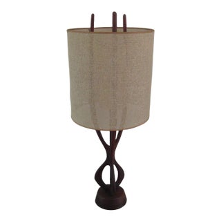 Pearsall Large Walnut Sculptural Lamp 1960s For Sale