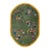 1930s Green Floral Oval Antique Chinese Art Deco Rug 6' X 8' 10" Handknotted Wool Carpet For Sale