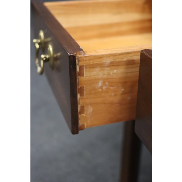 Ethan Allen Cherry Georgian Style Four-Drawer Console Table For Sale - Image 9 of 10