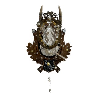 Black Forest Deer Skull Wall Sculpture For Sale