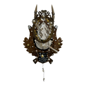 Black Forest Deer Skull Wall Sculpture